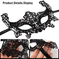 1 x Brand New HDKAJL 6 Pieces Lace Mask, Luxury Sexy Lace Mask Prom Mask Masquerade Ball Mask, Black Lace Mask, Eye Mask Masquerade Mask, for Costume Party Cosplay, Halloween Carnival Party - RRP €8.3