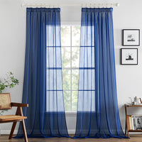 1 x RAW Customer Returns MIULEE Modern Living Room Bedroom Curtains 2 Pieces Modern Translucent Curtains for Living Room Bedroom Dining Room Decorative Curtain Dark Blue 140 x 225 CM - RRP €22.8