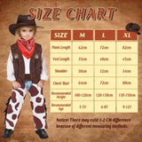 1 x RAW Customer Returns UPZAI Carnival Cowboy Costume Children Cowboy Hat Costume Set with Hat Neckerchief Vest Pants - Cowboy Outfit Boys for Carnival Theme Party Cosplay M  - RRP €11.54