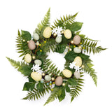 2 x Brand New Valery Madelyn 20 inch Easter wreath with eggs, artificial door wreath, Easter egg wreath with LED light, wall wreath spring wreath for Easter decoration - RRP €37.68