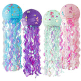 1 x RAW Customer Returns EPODA 4 Pieces Mermaid Birthday Decorations, Jellyfish Paper Lanterns, Mermaid Party Decorations, Under The Sea Birthday Decorations, Ocean Theme Party Supplies - RRP €18.14