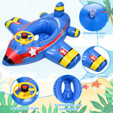 1 x RAW Customer Returns Herefun baby swimming ring, inflatable baby swimming aid with 2 water pistols, children s swimming trainer, baby airplane swimming seat, baby swimming ring, children s boat swimming ring for toddlers from 1-6 years - RRP €32.99