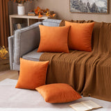 1 x RAW Customer Returns MIULEE Set of 4 Velvet Cushion Covers Decorative Pillowcase Comfortable Smooth Soft Decoration Accessory Home Living Room Bedroom Office for Sofa Orange 45X45CM - RRP €25.49