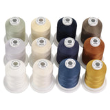 1 x RAW Customer Returns New brothread 12 Neutral Jean Colors Multipurpose 100 Mercerized Cotton Thread 30WT 50S 3 600M for Quilting, Sewing and Embroidery - RRP €23.92