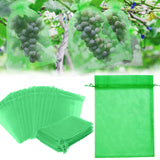 3 x Brand New Grape protection bags, 60 pieces of grape protection bags 20 x 30 cm, grape protection bags with drawstring, prevent wasps and fruit flies 20 x 30 cm, green  - RRP €61.2