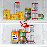 1 x Brand New HOSDFOIER Automatic Refrigerator Organizer Cans Can Holder Fridge Organizer Drink Dispenser Refrigerator Can Dispenser for Drinks Beer Soda Storage Space 12 Cans in Standard Size 330ML 440ML 500ML - RRP €40.32