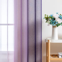 1 x RAW Customer Returns MIULEE Set of 2 Voile Curtains Two-Tone Curtain with Eyelets Transparent Curtain Eyelet Curtain Window Curtain Translucent for Bedroom, 140 x 185 cm, Purple - RRP €26.99