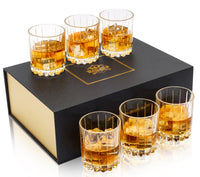 4 x Brand New KANARS Lead-free crystal whiskey glasses with luxury box, 300 ml whiskey glass for scotch, bourbon, liqueur and cocktail drinks, 6 pieces - RRP €147.16