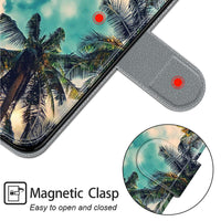 1 x RAW Customer Returns Tveinan Cover for Samsung Galaxy A54 5G Protective Case PU Cover, Kickstand Function Case Folio Shockproof Phone Case Exquisite Pattern Cover for Galaxy A54 5G, Coconut Tree - RRP €20.4