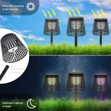 4 x Brand New Solar floor lamp outdoor 2 in 1 solar charging USB charging height adjustable made of metal LED solar outdoor floor lamp with light sensor, dimmable RGB 8 colors solar table lamp, IP65 waterproof for terrace garden - RRP €229.88