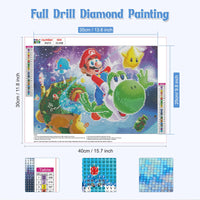 20 x Brand New NAIMOER Mario Diamond Painting Adults, 5D Diamond Painting Pictures Cartoon Diamond Painting Adults Anime Diamond Painting Children DIY Diamond Painting for Home Wall D cor 30x40cm - RRP €408.0