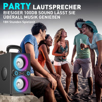 1 x RAW Customer Returns TPBEAT Portable Powerful Bluetooth Speaker, 80W Party Wireless Bluetooth Speaker, with Lights, Super Bass, 100dB High Volume TWS Stereo Speaker, for Party, Camping - RRP €79.99