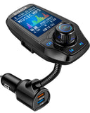 1 x RAW Customer Returns Bluetooth FM Transmitter for Car with 1.8 Color Screen, Hands-Free Bluetooth Adapter 4 in 1 MP3 Player, AUX Input Output 2 USB Ports, Support SD TF U Disk - RRP €40.78