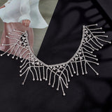 1 x Brand New NICENEEDED Wedding Rhinestone Head Chain, Jewelry Tassel Headpieces, Silver Sparkle Forehead Headband Boho Hair Chains Hair Accessories for Women Girls Party Festival Prom - RRP €15.6