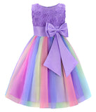 1 x RAW Customer Returns JerrisApparel Princess Flower Dress Girls Formal Wedding Tulle Dress 4 Years, Purple  - RRP €22.99