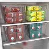 1 x RAW Customer Returns FINEW Set of 4 Stackable Refrigerator Organizers - 2 Large 2 Medium, Storage Box for Freezers, Kitchen Countertops and Cabinets, Clear Plastic Pantry Food Storage - BPA Free - RRP €34.99