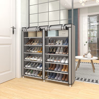 1 x RAW Customer Returns UDEAR Shoes Rack Fabric Shoe Organizer, 7 Tier Shoe Rack with Dustproof Grey - RRP €34.9