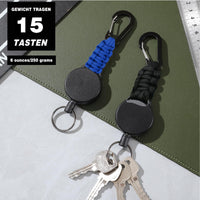 1 x RAW Customer Returns 3 pieces extendable key chain, extendable lanyard, ID holder lanyards with 60cm steel cable, retractable ID JoJo key chain with carabiner combination 3  - RRP €9.98