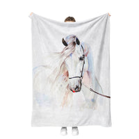 1 x RAW Customer Returns Horse Blanket Flannel Blanket Fleece Blanket Fluffy Soft and Warm, 3D Horse Blanket Sofa Blanket Couch Blanket for Teens Adults, Rustic Country Style for Bed Couch Style 1, 150x200 cm  - RRP €28.22