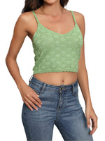 1 x RAW Customer Returns JUOIANTANG Women s T-Shirt Women s Tank Tops Styled Crop Tops for Dating with Small Holes and Spaghetti Straps Light Green M - RRP €9.06