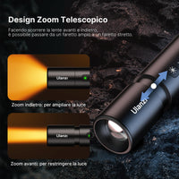 1 x RAW Customer Returns ULANZI LM07 Photography Flashlight LED Video Light 2000K-5500K Bi-color Temperature 4 Brightness Levels 2000mAh Battery 187g Portable Zoomable Light for Night Vision Photography Camping Hunting - RRP €29.99