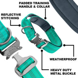 1 x RAW Customer Returns Black Rhino Tactical Dog Collar, Ultra Soft Neoprene Padded Dog Collars for Medium Large XL Dogs, Heavy Duty Metal Buckle, Padded Handle for Dog Training Large, Aqua  - RRP €16.99