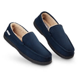 1 x RAW Customer Returns DUNLOP Men s Slippers Warm Winter Home Slippers Comfortable Non-slip Memory Foam Navy, 44 EU  - RRP €22.5