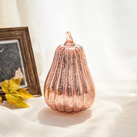 4 x Brand New simpdecor Glass Pumpkin Lamp with Timer, 22cm Height Mercury Glass Pumpkin Light Rose Gold Home Lamp for Halloween, Thanksgiving, Harvest and - RRP €81.6