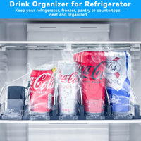 1 x RAW Customer Returns ZIJIN Can Organizer, 3 Rows 38cm Drinks Drinks Organization Automatic for Refrigerators - RRP €20.16