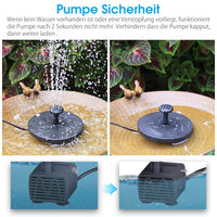 2 x RAW Customer Returns AISITIN Solar Fountain 5.5W Built-in 1500mAh Battery Solar Pond Pump Water Pump Solar Floating Fountain Pump with 6 Fountain Styles for Bird Bath Small Pond Garden Water Circulation - RRP €71.98