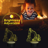 1 x RAW Customer Returns YuanDian Heavy Machinery 3D Lamp Kits, Excavators, Tower Cranes, Transit Mixers, Mining Dump Trucks 3D Night Light for Children 4 Patterns with Remote Control 16 Colors Light - RRP €23.17