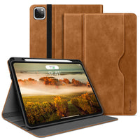 1 x RAW Customer Returns HOLIMET Case for iPad Pro 12.9 inch 2022 2021 2020 2018 6th 5th 4th 3rd generation with Pen Holder, PU Leather Folio Case Shockproof with Pocket and Auto Wake Sleep Function, Multi-Angle Stand Brown  - RRP €38.9