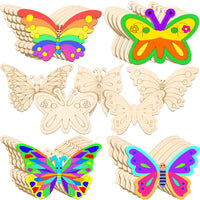 14 x RAW Customer Returns 25 Pieces Unfinished Wooden Butterflies Wooden Butterfly Crafts Blank Gap Butterfly Wood Painting Crafts for Kids, Tags, 5 Styles, 4 x 6 Inches - RRP €328.3