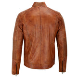 1 x RAW Customer Returns Leatherick Men s Genuine Distressed Leather Biker Jacket, Light Brown, Distress Brown DE NL SE PL, Alphanumeric, S, Regular, Regular  - RRP €107.96