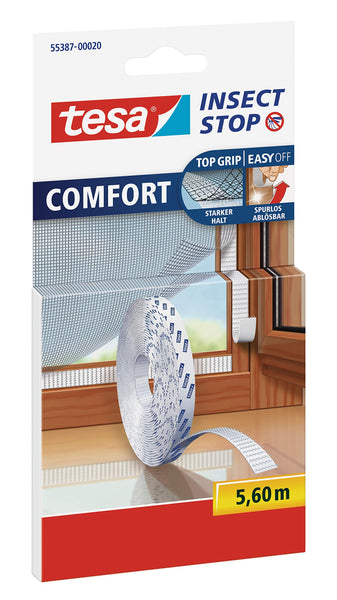 1 x RAW Customer Returns Tesa Insect Stop Comfort self-adhesive Velcro strip for insect net, refill pack replacement roll 5.6 m  - RRP €8.57