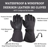 1 x Brand New SKYDEER Waterproof Winter Gloves for Men and Women, Deerskin and Thin Insulation 150G 3M for Skiing Cold Weather Work SD8659T L  - RRP €31.25