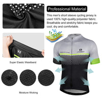 1 x RAW Customer Returns LAMEDA Short Sleeve Cycling Jersey Men Women Functional Shirt T-Shirt Jersey Elastic Breathable Quick Drying Fabric Cycling Jersey for Cycling Outdoor Sports Gray L  - RRP €29.99