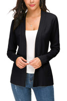 1 x RAW Customer Returns Women s Long Sleeve Open Front Lightweight Knit Cardigan S, Black  - RRP €33.25