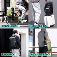 1 x RAW Customer Returns BAIGIO 3-in-1 Multifunctional Bicycle Bag for Luggage Rack Waterproof Pannier Bag Bicycle Side Bag 22-25L Bag Luggage Bag Backpack Shoulder Bag Travel Bag with Helmet Net Laptop Compartment - RRP €64.97