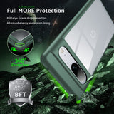 55 x Brand New FNDMIL for Google Pixel 7 Case Clear Original, Slim Fit Anti-Yellow Military Protection Soft Silicone Frame Shockproof Transparent Hard Back Pixel 7 Cell Phone Case Protective Case 6.3 , Green - RRP €997.7