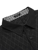 1 x RAW Customer Returns COOFANDY Men s Long Sleeve Shirts Slim Fit Casual Shirt Diamond Pattern Check Shirt Business Shirt Party Wedding Shirts Modern Men Classic Shirts Long Sleeve Shirt,2-Black,M - RRP €37.3