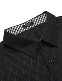 1 x RAW Customer Returns COOFANDY Men s Long Sleeve Shirts Slim Fit Casual Shirt Diamond Pattern Check Shirt Business Shirt Party Wedding Shirts Modern Men Classic Shirts Long Sleeve Shirt,2-Black,M - RRP €37.3