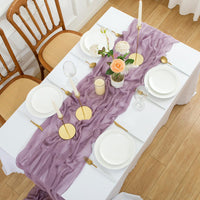 1 x RAW Customer Returns AOKSUNOVA table runner muslin 3m lavender cheesecloth table runner wedding cheesecloth fabric purple 80cm - RRP €15.12