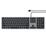 1 x RAW Customer Returns SATECHI Aluminum USB Wired Keyboard with Numeric Keypad For M2 M1 MacBook Pro Air, M2 M1 iPad Pro Air, M2 Mac Mini, iMac M1 US English Layout, Space Gray  - RRP €59.99