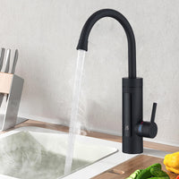 1 x RAW Customer Returns HOMELODY Instantaneous Water Heater 230V Electric Faucet, Black Kitchen Faucet with Instantaneous Water Heater Faucet, Camping, Kitchen Faucet 360 Swivel - RRP €68.56