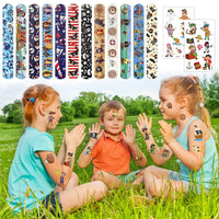 1 x Brand New WELLXUNK pirate children s birthday set, 22 pieces of pirate party accessories, pirate decorations for children, pirate snap bracelets, pirate tattoos for children, pirate party favors, for children s birthday theme party - RRP €20.4