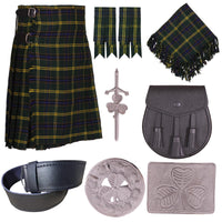 1 x RAW Customer Returns Kilt Outfit Offer for Men - 8 Items in Kilt Offer I Kilts 42, US Army  - RRP €84.71