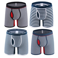 2 x Brand New Nuofengkudu Men s Boxer Shorts 4 Pack Retro Shorts Striped Pouch Sport Boxer Short Environmental Fit Athletic Hipster Boxers-2 Size S - RRP €67.98