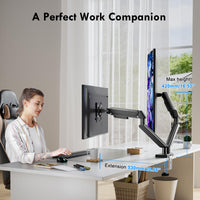 1 x RAW Customer Returns WHYFONE monitor mount 2 monitors for 13-32 inch screen, screen mount 2 monitors height adjustable with 9KG per arm, gas spring arm stand with tilting and rotating, VESA 75 100mm - RRP €69.99