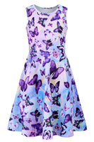 1 x RAW Customer Returns AIDEAONE Girls Dress, Summer Dress, Girls Butterfly Dress, Purple Dress, 10-12 Years, XL - RRP €19.15